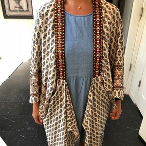 Black & white kimono with orange detail